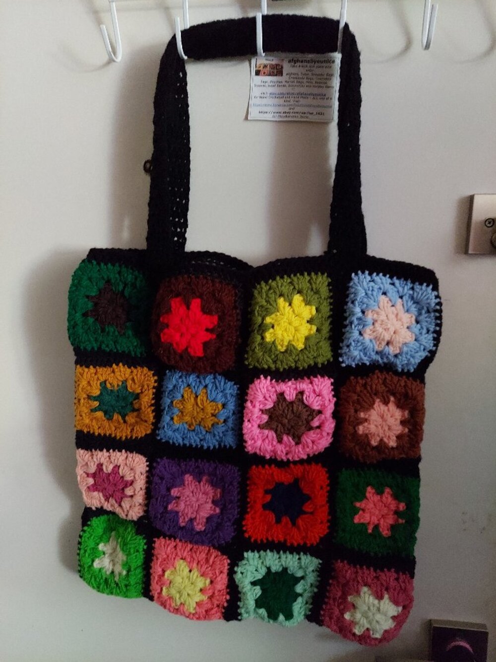 Clarion Large Tote - hand crocheted, 18 inches wide, 18 inches deep
